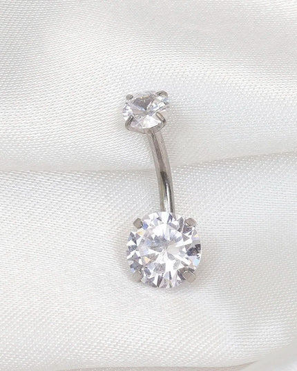 Surgical Steel Round Heart CZ Navel Belly Button Ring Piercing for women 14G Pink Purple White Zircon Belly Piercing Jewelry