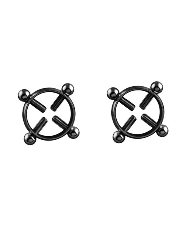 1Pair Fashion Stainless Steel Adjustable Nipple Ring For Women, Various Colors Clip On Nipple Rings Fake Nipple Piercing Jewelry