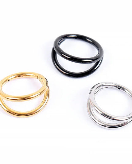 Nose Rings Hoops Double Septum Rings Cartilage Hoop Earring Piercing Nariz Open Stacked Hoop Nose Rings for Women and Men Gift