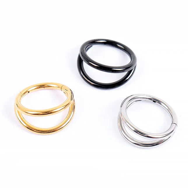 Nose Rings Hoops Double Septum Rings Cartilage Hoop Earring Piercing Nariz Open Stacked Hoop Nose Rings for Women and Men Gift