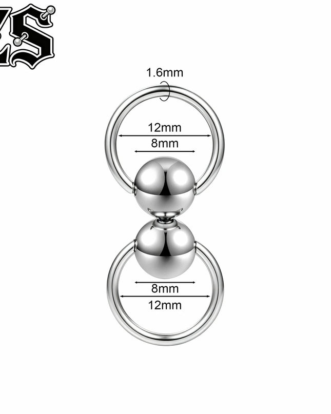 ZS 14/12G 1 PC/1 Pair Stainless Steel Nipple Rings Pendant Nipple Piercings Horseshoe Dangle Taper Private Piercing Body Jewelry