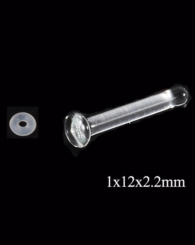 1PC Glass Nose Helix Studs Transparent Straight Curved Nose Ring Prevent Allergy Nariz Tragus Navel Piercing Body Jewelry