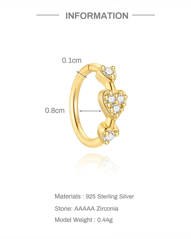 Aide Sterling Silver 925 Pierceing Zircon Nose Ring Simple Round Size Printing Twist Rope Nose Ring Women Jewelry Nose Rings 1pc