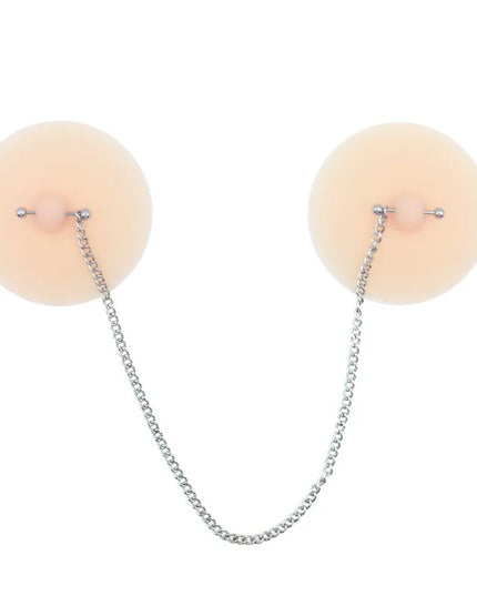 Women Nipple Cover with Faux Piercing Lingerie Breast Pasties Adhesive Chest Pad