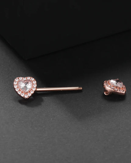1PC Surgical Steel CZ Nipple Rings Piercing 14G Paved Zircon Heart Nipple Shield Rings Sexy Nipple Mamilo Piercing Women Jewelry