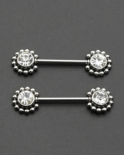 1 Pair 16G 1.2x14mm Plug-in Stainless Steel Barbell Piercing Sexy Women Nipple Piercing Jewelry Unthreaded Nipple Rings No Screw