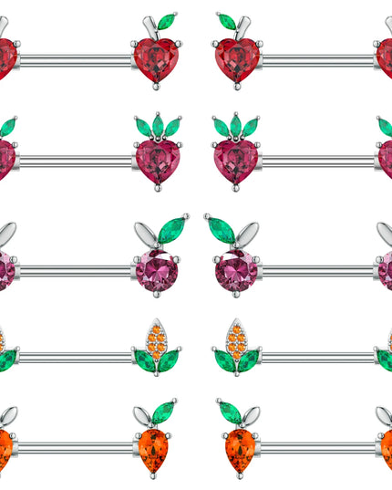 2pcs Animal Plant Series Nipple Piercing Shield Barbell for Women Both Sides Screwed Sexy Body Nipple Ring Piercings Nombril