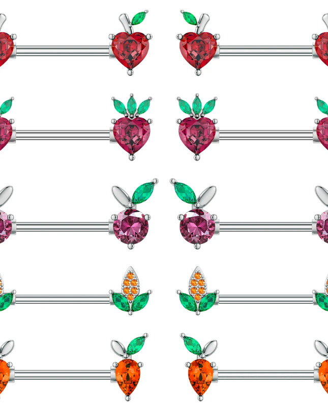 2pcs Animal Plant Series Nipple Piercing Shield Barbell for Women Both Sides Screwed Sexy Body Nipple Ring Piercings Nombril