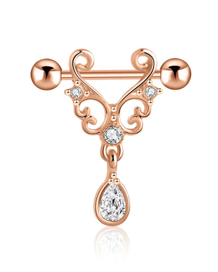 1 Pair Heart Barbell Nipple Ring Piercing Helix Piercing Sexy Nipple Jewelry High Quality Zircon Nipple Rings For Women Oreja