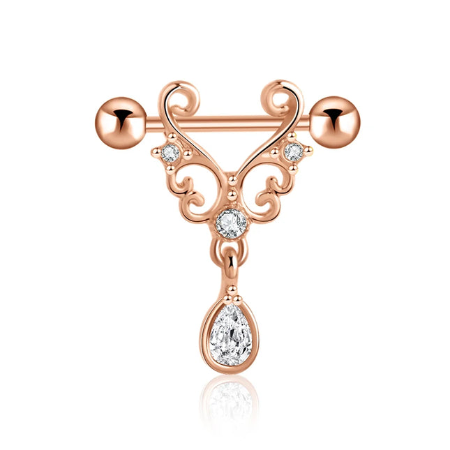 1 Pair Heart Barbell Nipple Ring Piercing Helix Piercing Sexy Nipple Jewelry High Quality Zircon Nipple Rings For Women Oreja