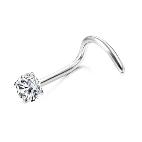 Bobisty 1Pc Nose Rings for Women Men Surgical Stainless Steel Retainer Clear Nose Rings Hoops Cartilage Tragus Piercing Jewelry