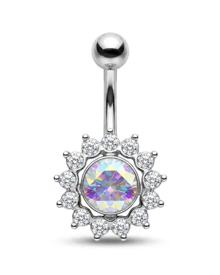 Belly Button Rings Mixed Purple Zircon Dangle Design Stainless Steel Durable Navel Rings for Daily Outfit Matching