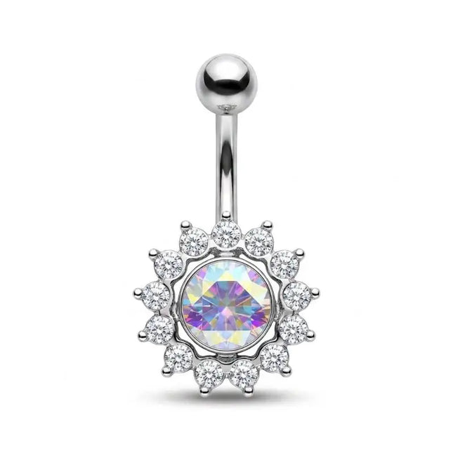 Belly Button Rings Mixed Purple Zircon Dangle Design Stainless Steel Durable Navel Rings for Daily Outfit Matching