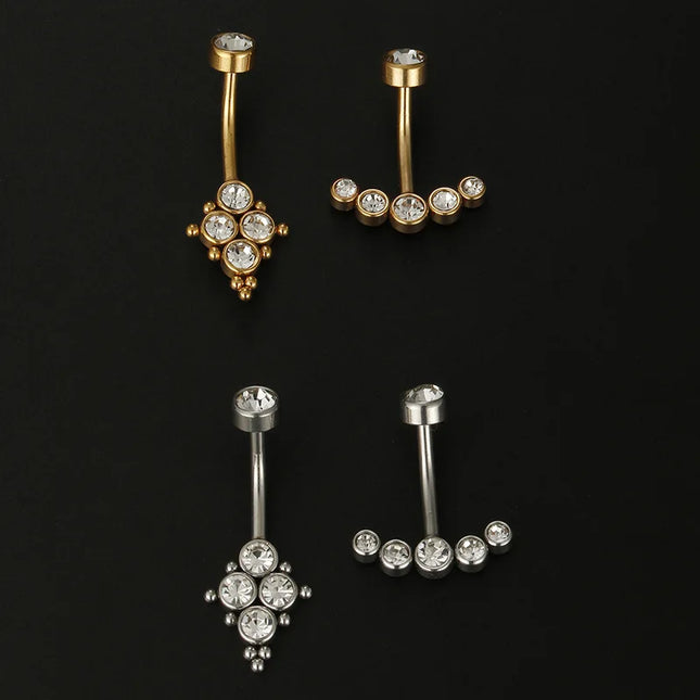 1 Pc New Sexy Dangling Navel Belly Button Ring Oreja 14G Cubic Zirconia 316L Surgical Steel Belly Piercing Jewelry