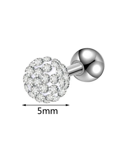 Crystal Ball Earrings Surgical Steel Ear Plugs Eyebrow Piercings Women's Ear Studs Cartilage Tragus Helix Piercing Lip