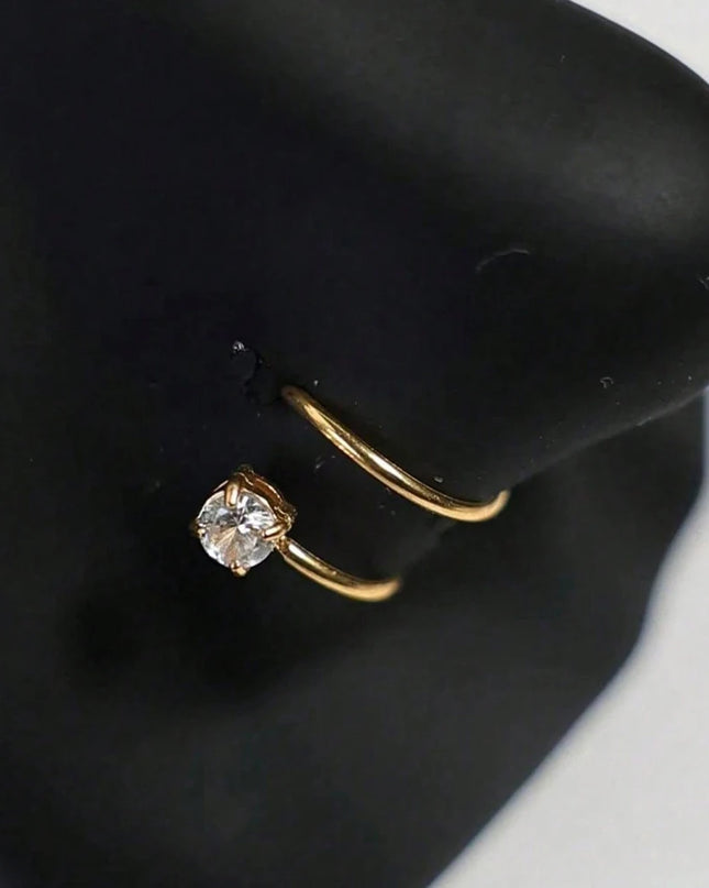 Nose Studs S-Shaped CZ Nose Rings 20G Stainless Steel Nose Band Rings  Earrings Nostril Screw Nose Studs Star Zirconia Nostril