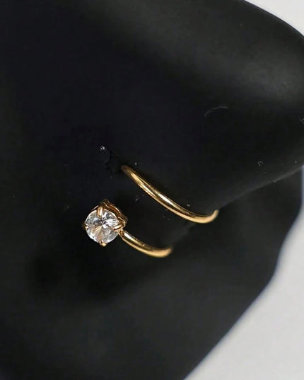 Nose Studs S-Shaped CZ Nose Rings 20G Stainless Steel Nose Band Rings  Earrings Nostril Screw Nose Studs Star Zirconia Nostril