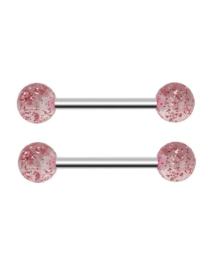 48 Pcs/2 Pcs Nipple Ring Tongue Ring Surgical Steel Straight 14G Barbell Piercing Jewelry 12MM 14MM 16MM Women's and Men's Glow