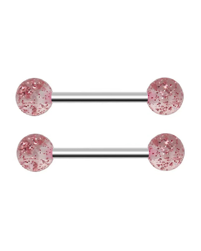 48 Pcs/2 Pcs Nipple Ring Tongue Ring Surgical Steel Straight 14G Barbell Piercing Jewelry 12MM 14MM 16MM Women's and Men's Glow
