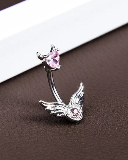 Steel Belly Button Rings Pink Crystal Piercing Navel Heart Style Navel Piercing Earring Belly Piercing Sexy Body Jewelry Ombligo