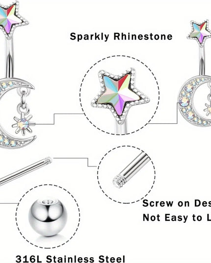 Drperfect Stainless Steel Nipple Rings Belly Button Rings for Women Butterfly Nipple Rings Belly Ring  Nipple Piercing Jewelry