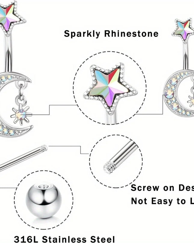 Drperfect Stainless Steel Nipple Rings Belly Button Rings for Women Butterfly Nipple Rings Belly Ring  Nipple Piercing Jewelry