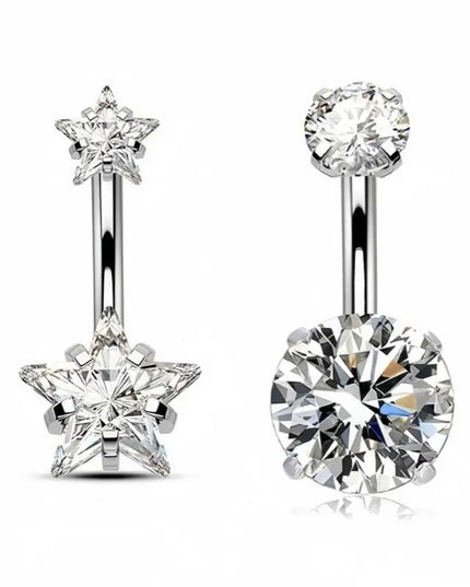 Heart Belly Button Ring Stainless Steel Sexy Navel Piercing Body Jewelry for Women Suitable for Swimwear Outfits