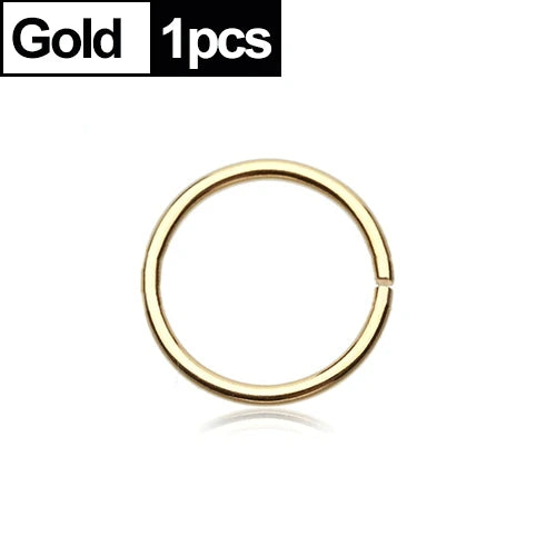 1/2pcs Nose Ring Clips Septum Ring Hoop Cartilage Tragus Helix Small Piercing Nose Rings  For Women Body Jewelry Accessories