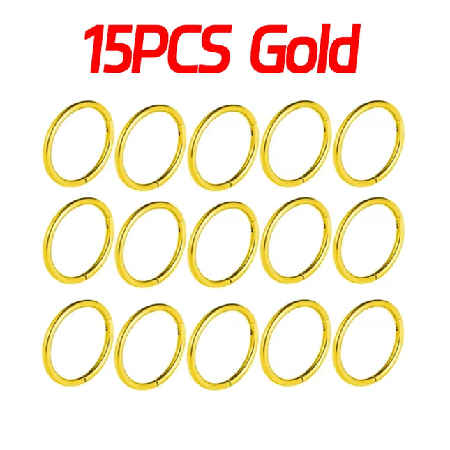 Nose Rings Septum Piercing Clicker Nose Hoops Piercings Titanium Hinged Segment Rings Helix Piercing Unisex Body Jewelry Earring