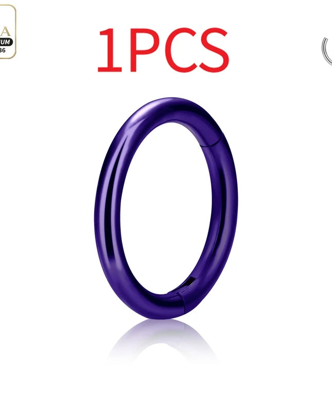 Nose Rings G23 Titanium Lip Ring For Women And Men Piercing Jewelry Hoop Earrings Mixed Color Body Clips Hinged
