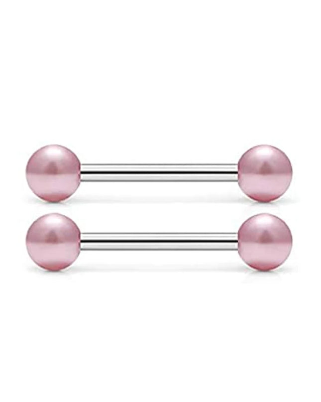 48 Pcs/2 Pcs Nipple Ring Tongue Ring Surgical Steel Straight 14G Barbell Piercing Jewelry 12MM 14MM 16MM Women's and Men's Glow