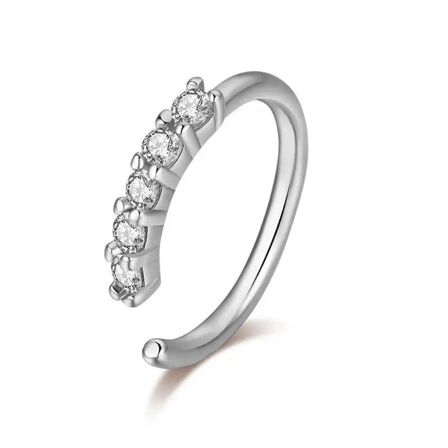 Non Piercing Nose Ring Cuff Sparkling Cubic Zirconia 2 Color Options Lightweight Comfortable Nose Jewelry for Concert Outfits