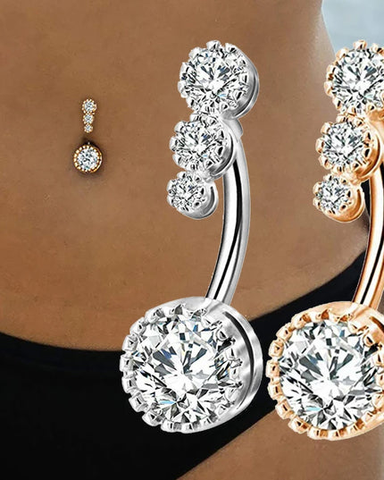 Fashion Heart Belly Button Piercing for Women Sexy CZ Stainless Steel Navel Rings Body Jewelry