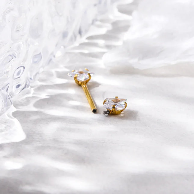 1PC Stainless Steel CZ Nipple Rings for Women Silver Gold Color Barbell Round Heart Square Nipple Piercing Body Piercing Jewelry