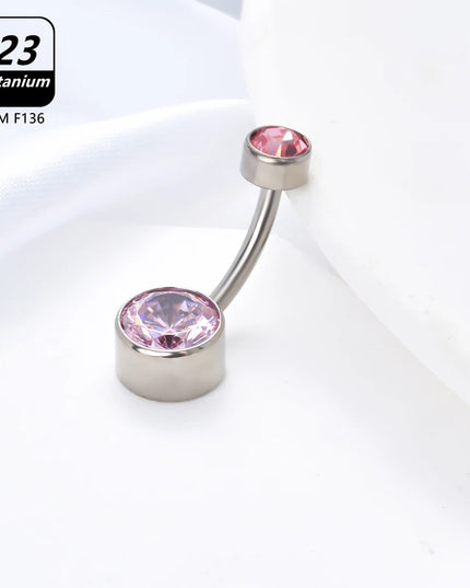 Belly Piercing Button Rings G23 Titanium Astm F136 14g Body Jewelry Internally Threaded Navel Ring Zirconia Earrings Zircon