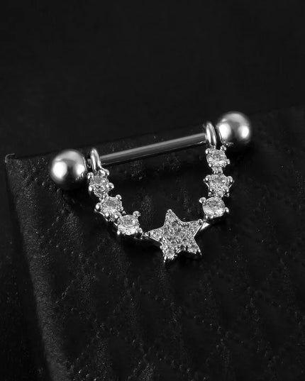 Sexy Nipple Ring Stainless Steel Zircon U Shape Barbell Nipple Studs Piercing Helix Piercing Body Papillary nail Jewelry