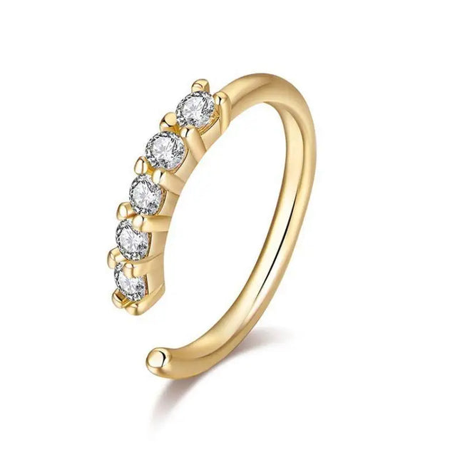 Non Piercing Nose Ring Cuff Sparkling Cubic Zirconia 2 Color Options Lightweight Comfortable Nose Jewelry for Concert Outfits