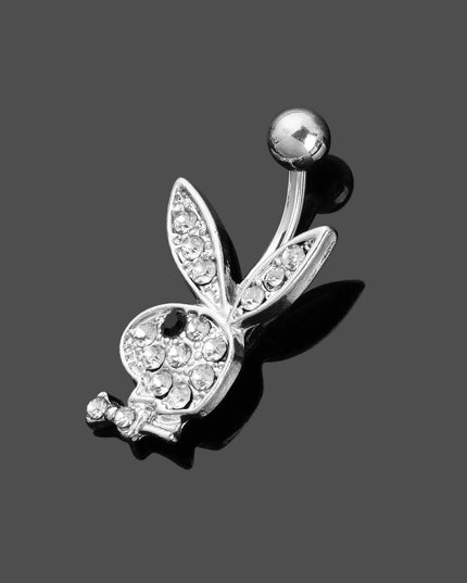 1PC Stainless Steel Belly Buttorn Piercing Cartoon Rabbit Belly Button Ring Navel Nail Body Piercing Jewelry for Woman