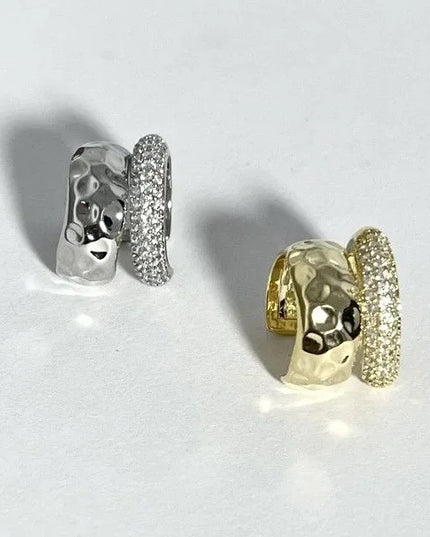 New Trending Zircon Double-layer Ear Cuff No Piercing Earring Punk Unique Metal Geometric Ear Clip for Women Y2K Jewelry 2024