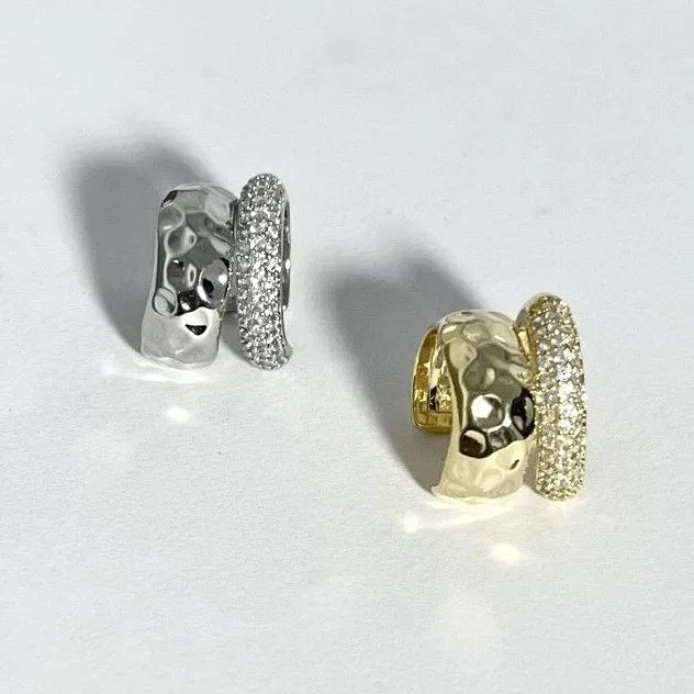 New Trending Zircon Double-layer Ear Cuff No Piercing Earring Punk Unique Metal Geometric Ear Clip for Women Y2K Jewelry 2024