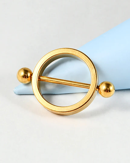 1Pair Surgical Steel Black Gold Plated Nipple Piercing Round Hoop Barbell Nipple Shield Women Sexy Piercing Jewelry 14G