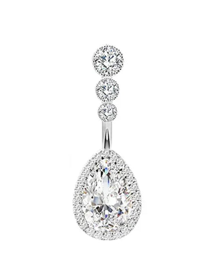 Dainsty Dangled Belly Button Rings Surgical Steel 14G Bar Navel Piercing Ring Crystal CZ Bee Flower Heart Belly Ring Ear Jewelry