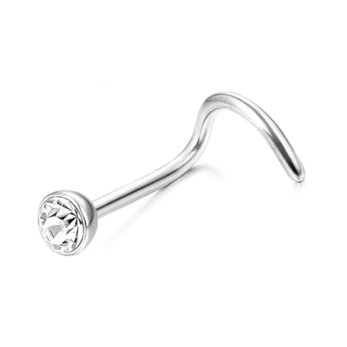 Bobisty 1Pc Nose Rings for Women Men Surgical Stainless Steel Retainer Clear Nose Rings Hoops Cartilage Tragus Piercing Jewelry