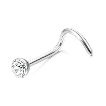 Bobisty 1Pc Nose Rings for Women Men Surgical Stainless Steel Retainer Clear Nose Rings Hoops Cartilage Tragus Piercing Jewelry