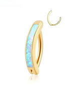 Gold Blue Opal / Navel & Bell Button Rings / 1.6x10mm|body|Geometric