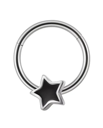 1PC stainless steel nose ring, bat nasal septum ring, hinge, earscreen cartilage, ear stud puncture, jewelry, heart, bee, star,