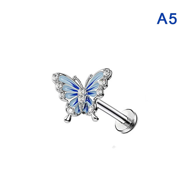 1Pcs Heart Belly Button Rings Pink 14G Women Fashion Belly Ring Dangle Cz Butterfly Punk Spider Navel Piercing Barbell Pircing