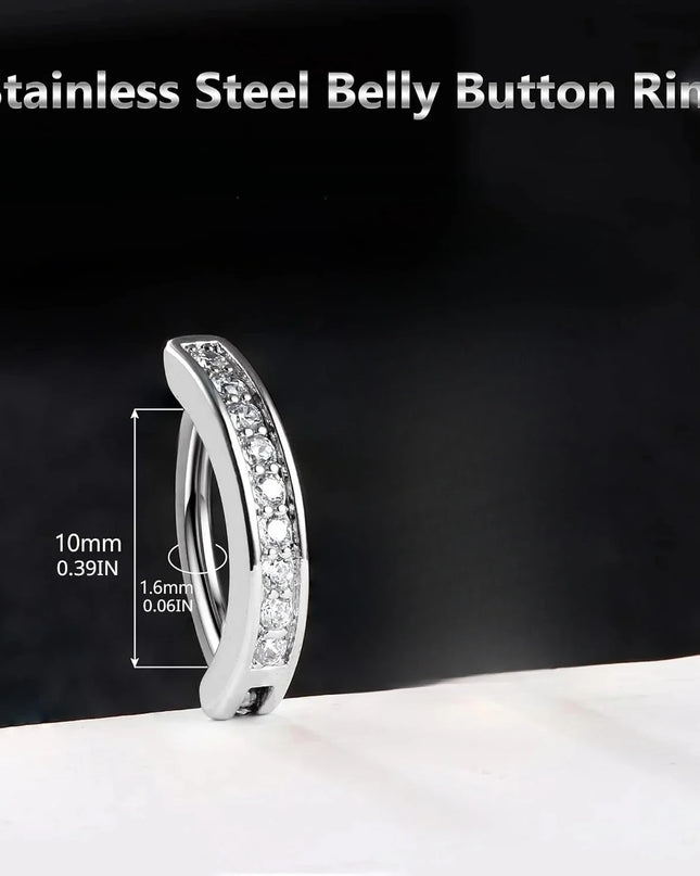 Bobisty 1Pc Surgical Steel Navel Rings Heart Butterfly Belly Button Piercing Reverse Navel Barbell Rings Piercing Jewelry