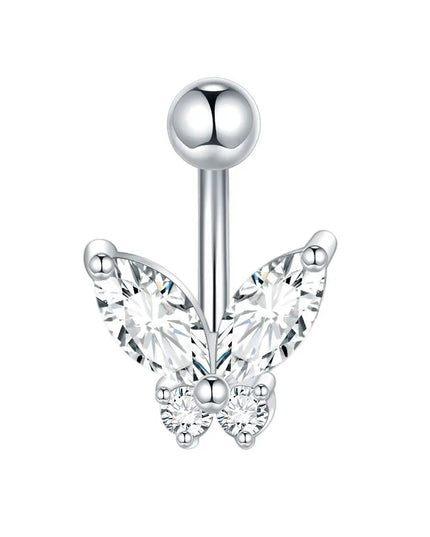  1pc Belly Button Piercing for Women Zircon Moon Butterfly Belly Button Ring Cartilage Navel Earring Jewelry Piercing ombligo