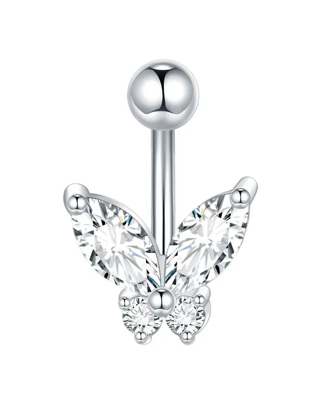  1pc Belly Button Piercing for Women Zircon Moon Butterfly Belly Button Ring Cartilage Navel Earring Jewelry Piercing ombligo